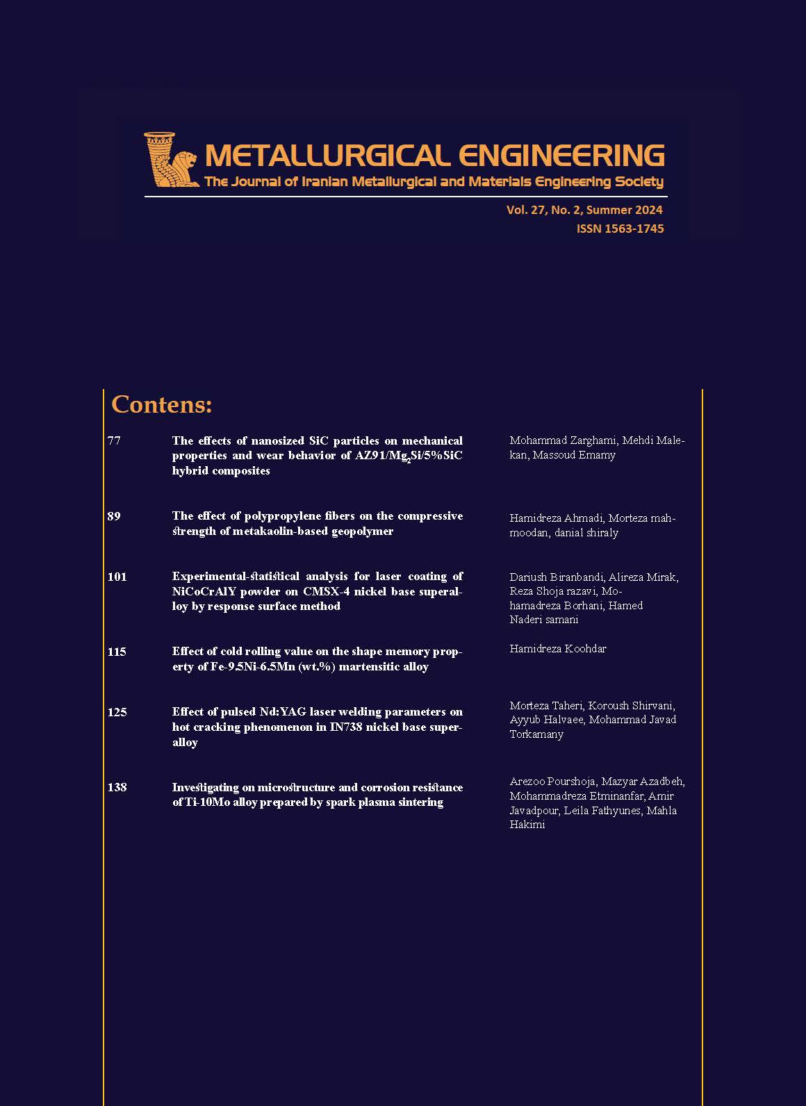 Metallurgical Engineering